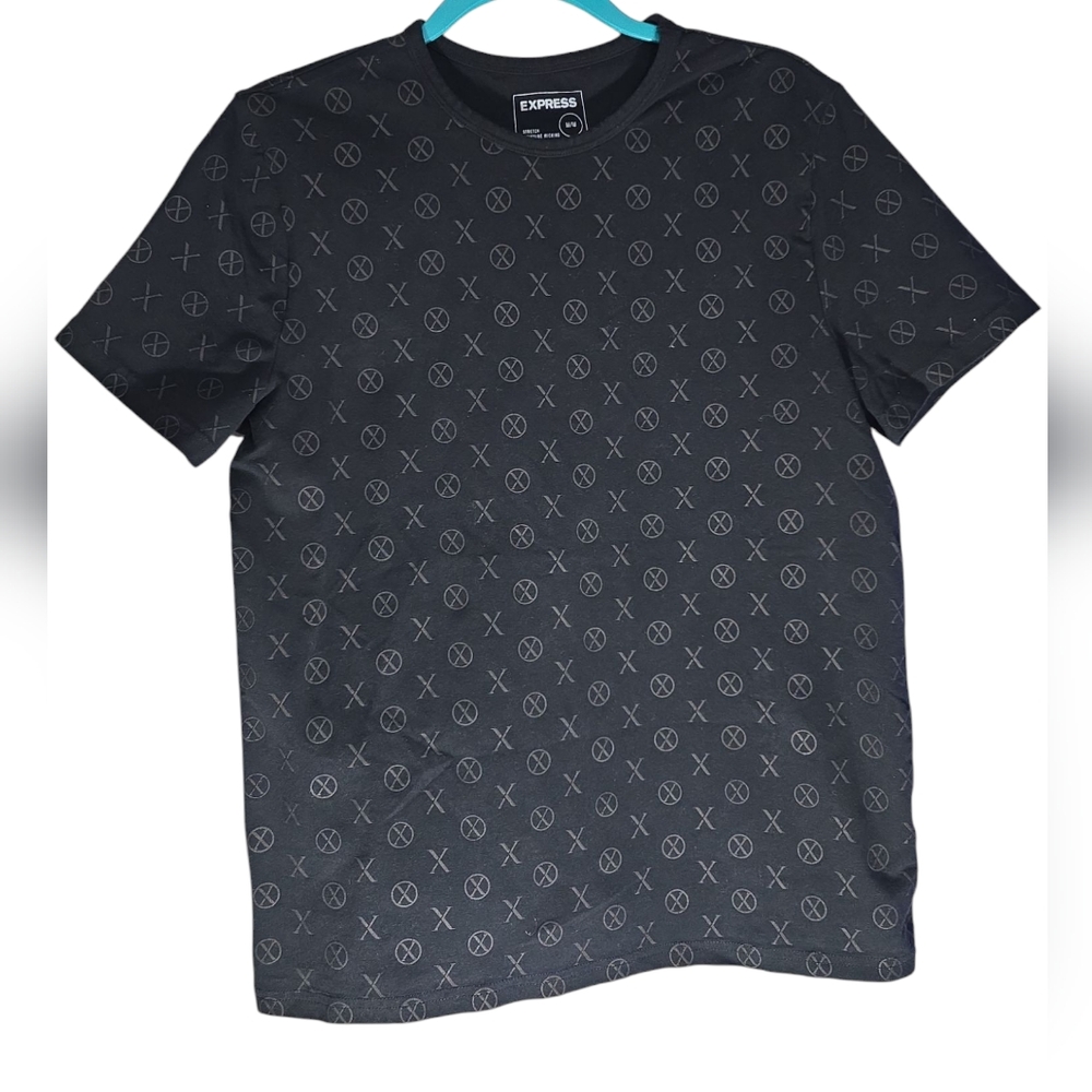 Expressl Geometric Short Sleeve Tee with Crew Neck